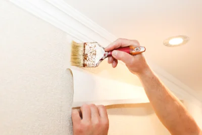 Pose de papier peint au Tholy — revêtements muraux et toiles de verre